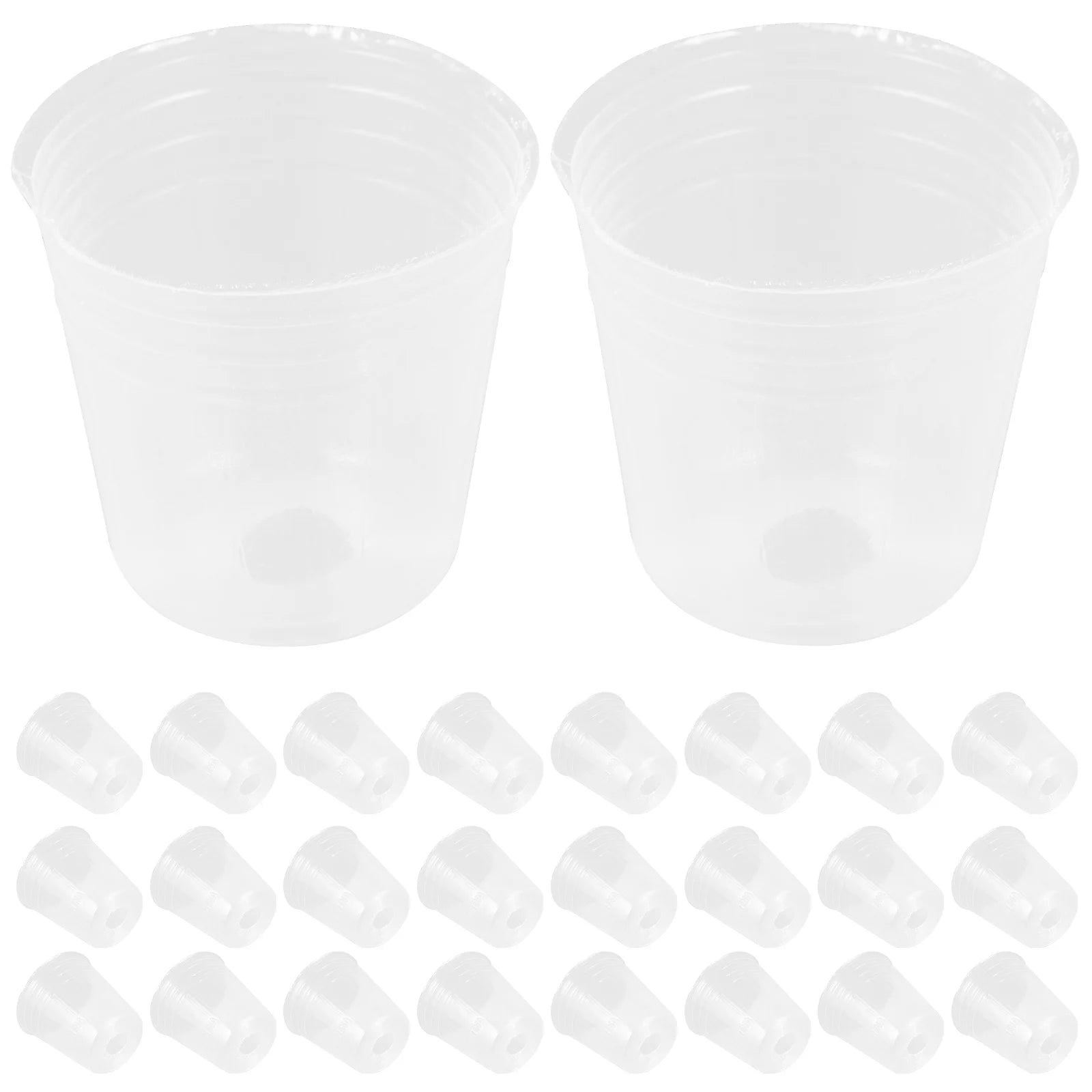 50 Pcs Clear Plastic Nursery Pots Transparent Starter Cups With Drainage For Succulents Flower Garden Supplies