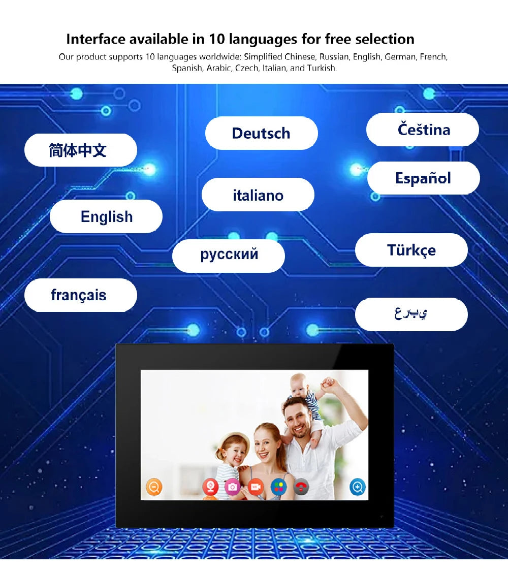 support tuya app Smart Video Intercom 1080P AHD WiFi Access Control System Camera Monitor Villa Home Security