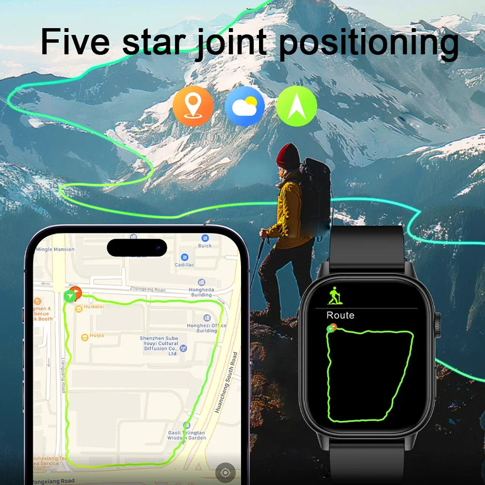 New Smartwatch Sports GPS tracker AMOLED Men Compass Military Outdoor Sports Bluetooth Call Watch 2.01 inch HD screen for Andrio