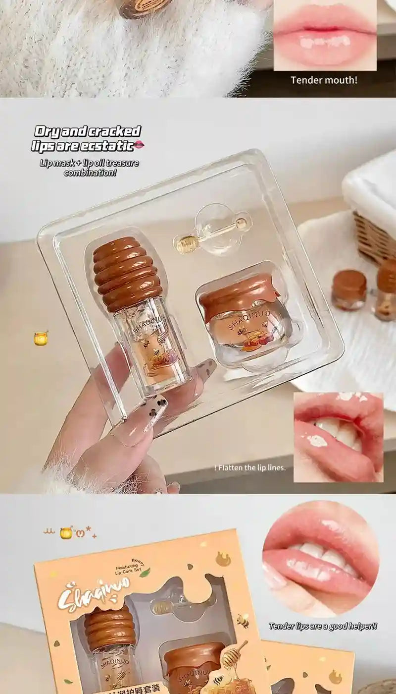 Honey Lip Oil Set – Nourishing Lip Treatment & Hydrating Care Lip Care Tidesmit