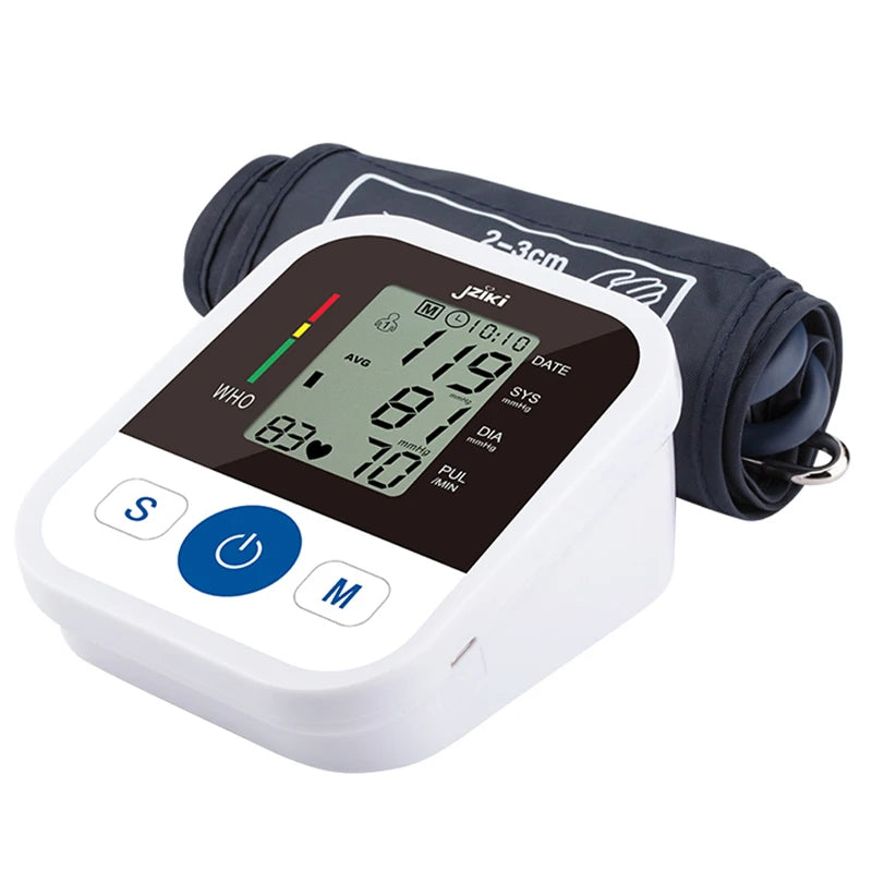 Digital Arm Blood Pressure Meter Cuff Medical Automatic Pressure Tonometer Tensiometer Heart Rate Pulse Meter BP Monitor Healthy