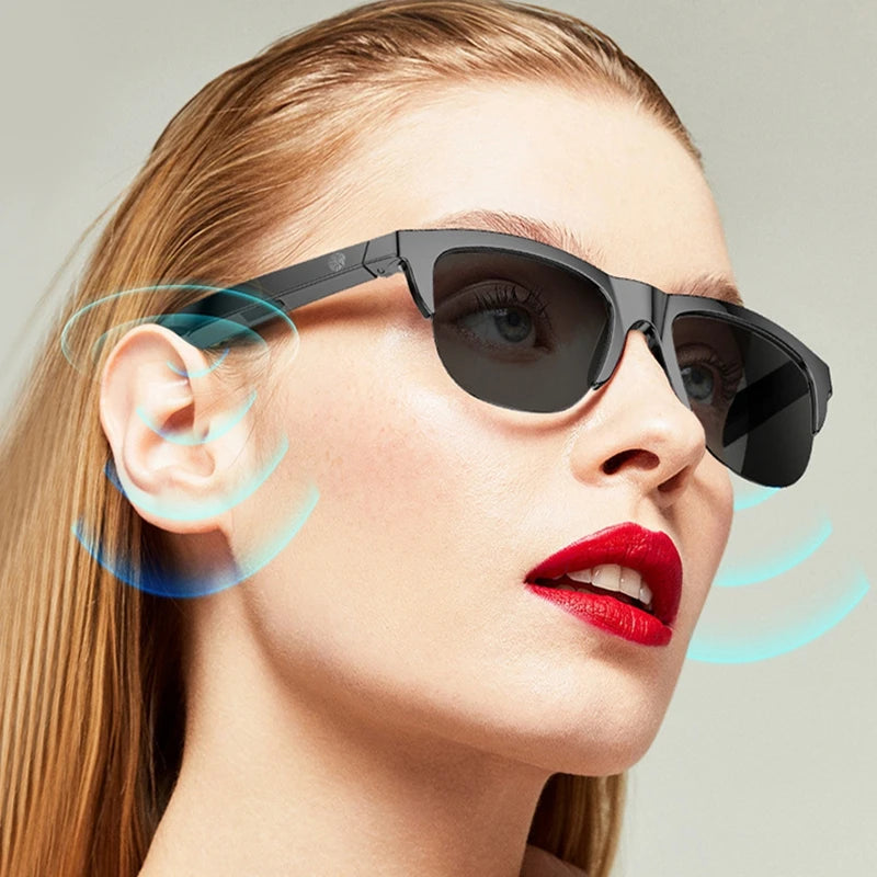 Bluetooth Smart Glasses with Spatial Audio - Black Matte Finish Tidesmit