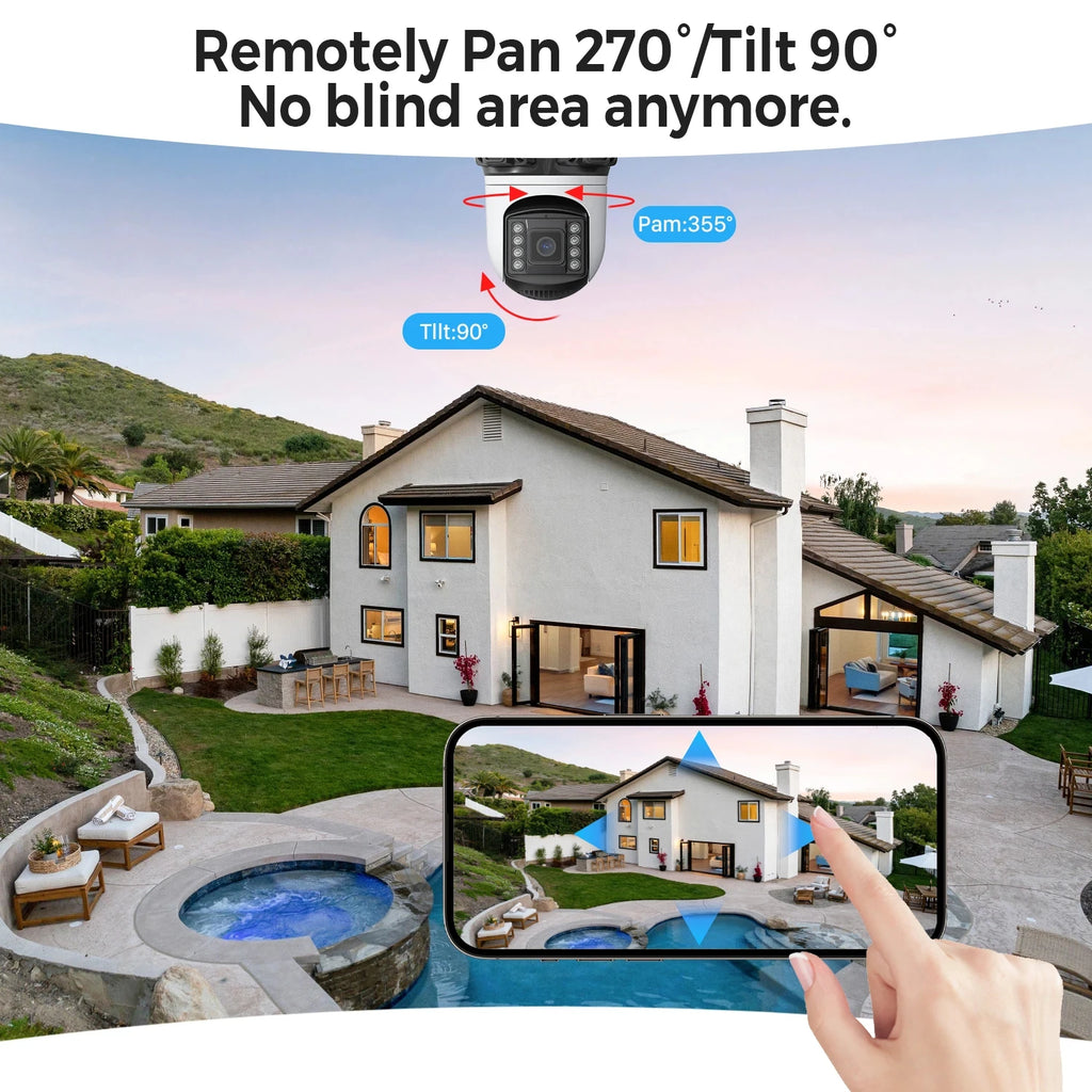 KKOREX Three Screen 6K 12MP HD WIFI IP Camera Outdoor Three Lens AI Human Detection Waterproof CCTV Video ICsee Security Camera