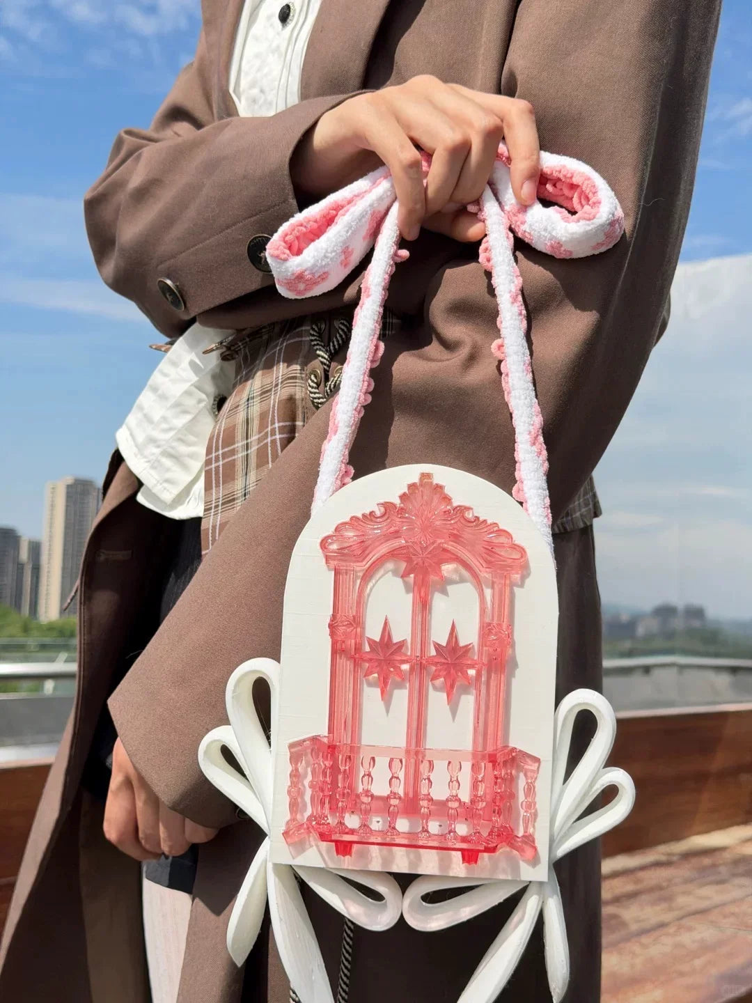 3D Printed TPU Women's Shoulder Bag Original Design Adult Girls' Small Capacity Handbag Open-top Design Balcony Purse Wallet