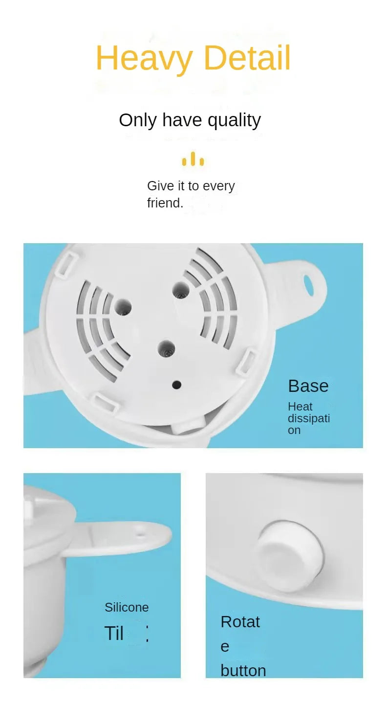 White electric folding kettle base with heating vents and rotary button