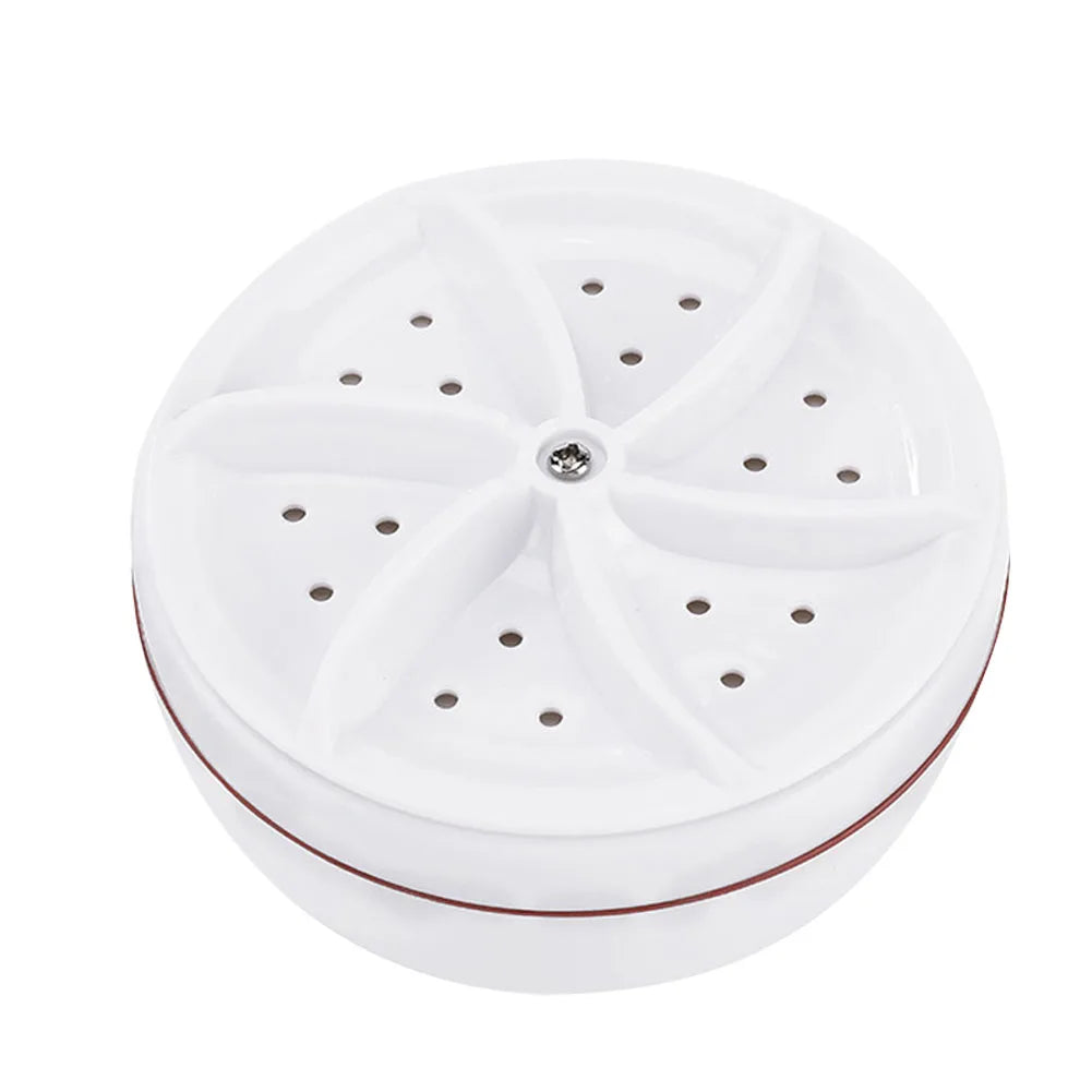 Tidesmit portable ultrasonic turbo washer wheel for cleaning socks and underwear, detail view of bubble technology