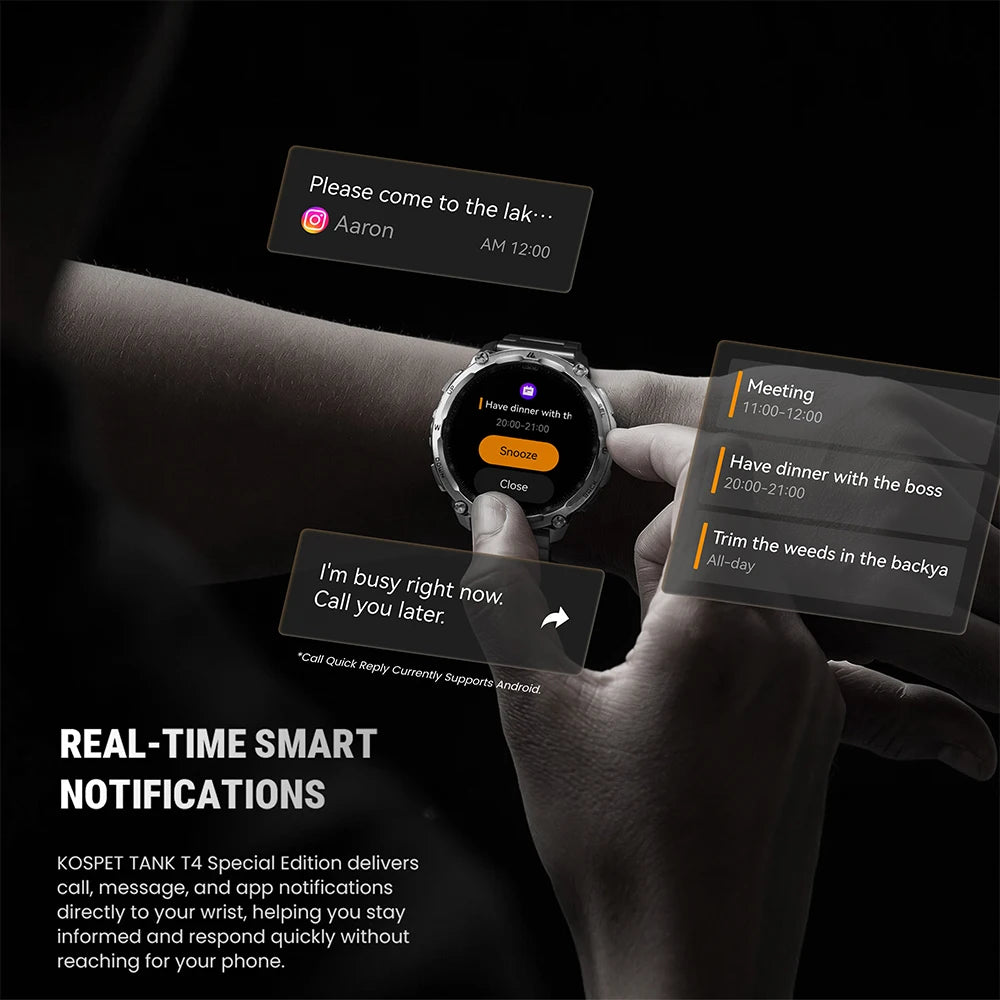 2026 New KOSPET Tank T4 SE Smart Watch for Men 6-Sat GPS Offline Maps 10ATM Waterproof Heart Rate Skiing Hiking for Android iOS