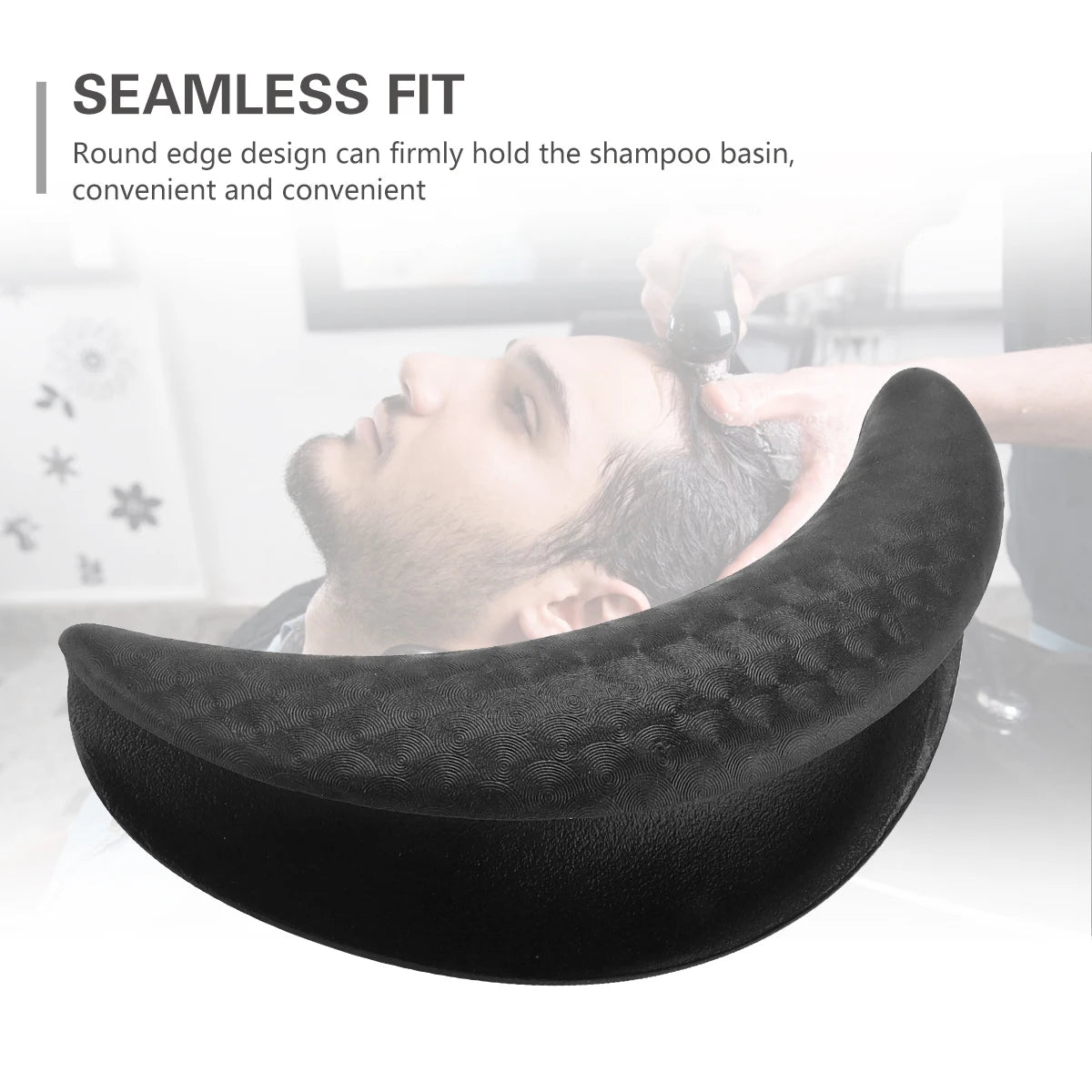 Silicone Shampoo Bowl Neck Rest Pillow - Ergonomic Salon Cushion Black Massage Chairs Tidesmit