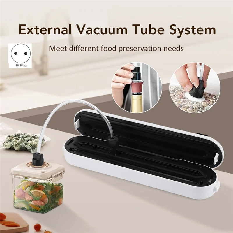 B59B-Vacuum Sealer Household Kitchen EU Plug Food Preservation And Sealing Machine For Wet And Dry Use