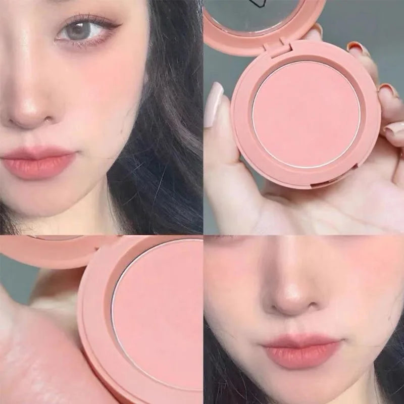 Tidesmit Herorange HR402 Peach Orange matte powder blush swatch for natural long lasting waterproof face makeup