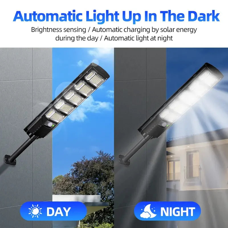 120000LM Solar Light Commercial LED Outdoor Dusk To Dawn Solar Street Light Road Area Lamp Waterproof Backyard Security Lighting