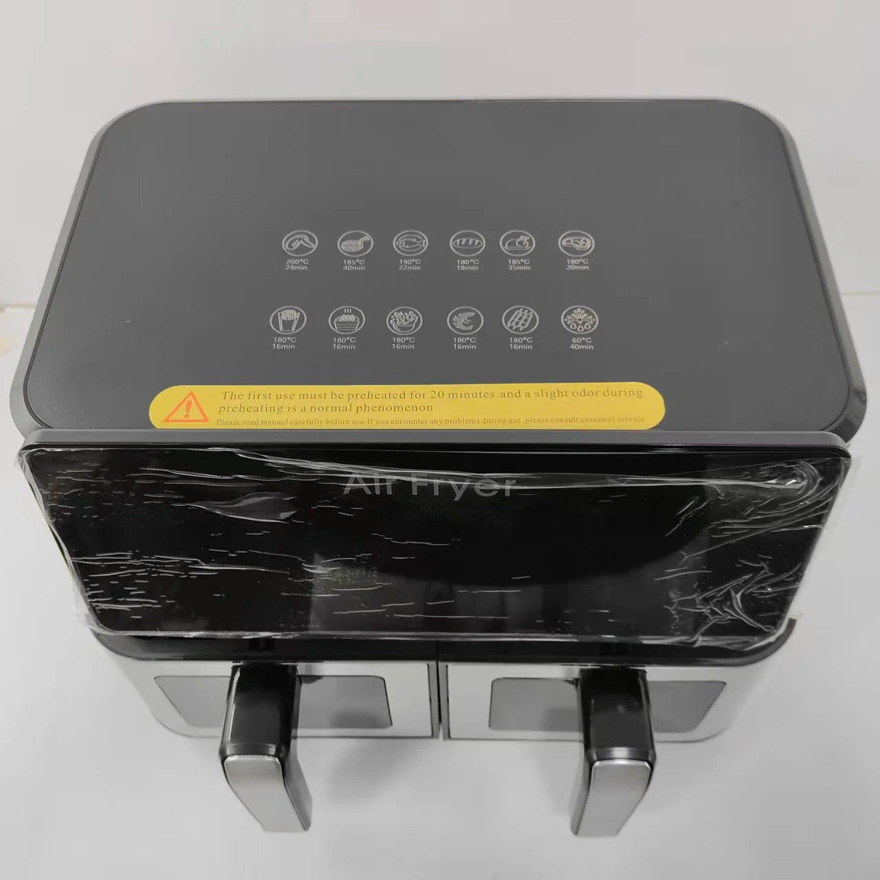 Commercial Digital Large-Capacity Touchscreen Display Stainless Steel Double Basket Smart Electric Square air Fryer Oven Home