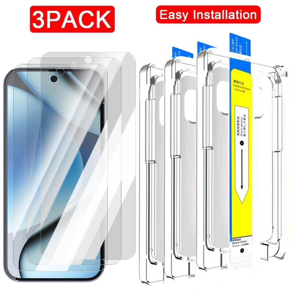 1-3Pcs For Google Pixel 10 9 Pro XL 5G Screen Protector Fingerprint Toughened HD Tempered Glass Dust Free Easy Install Kit Auto - Tidesmit