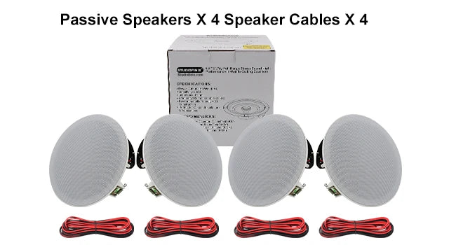 STUDIOFINIX 6.5 in 600W Flush Mount Ceiling Speakers For Home Theater, Living Rm Office, Kitchen, Study, Basement & Patio