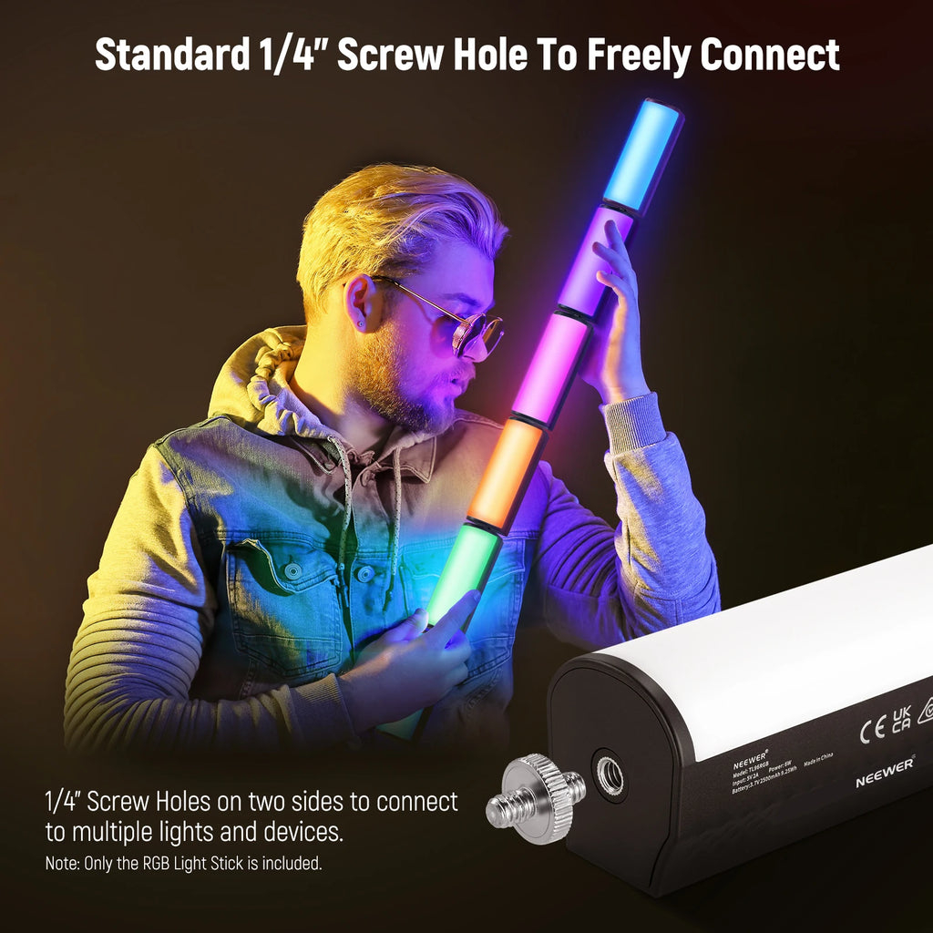Magnetic LED Video Light Wand - Portable RGB Stick for Content Creation Tidesmit