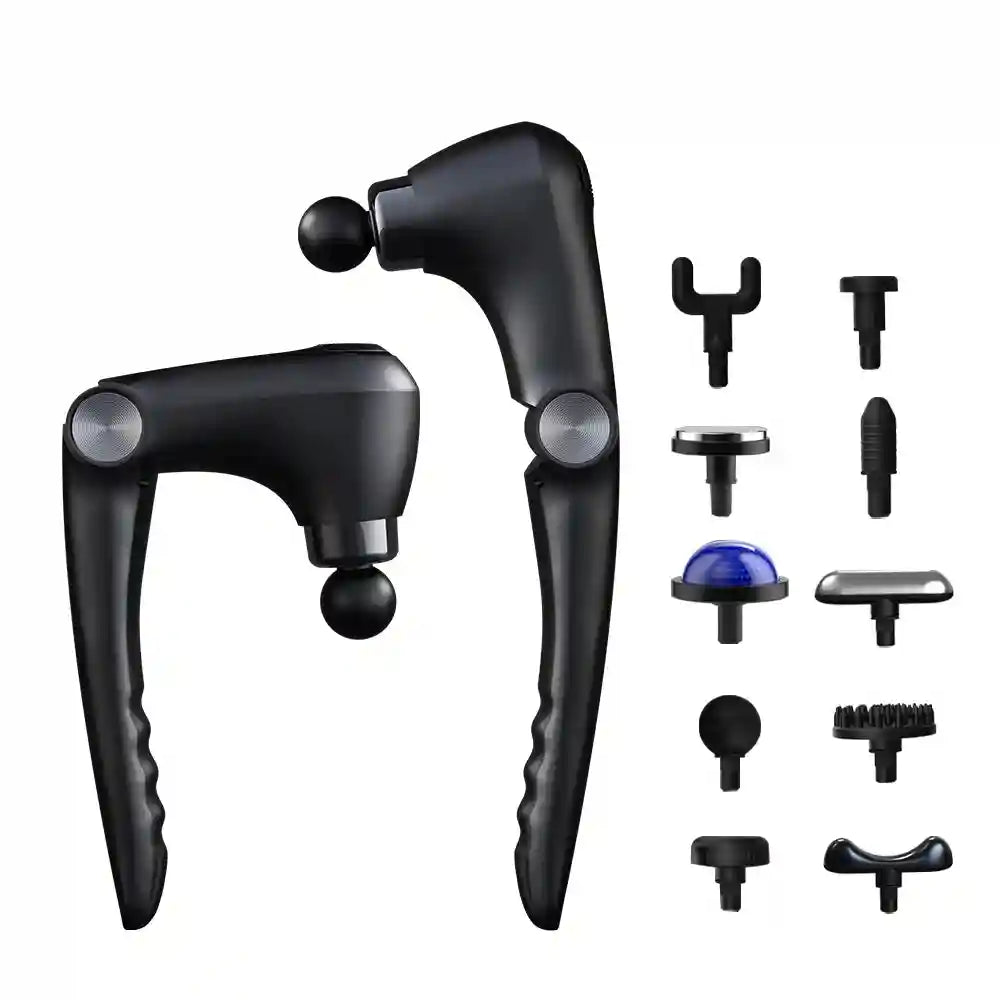 Fascia Massage Gun with Extended Handle - Deep Tissue Muscle Recovery Fascia Gun black Tidesmit