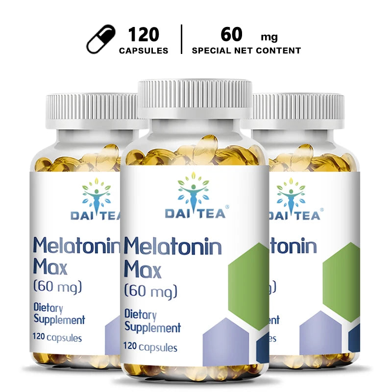 Melatonin Capsules Dietary Supplement - Relieve Insomnia, Help Improve Sleep Quality, Reduce Waking Time, Help Deep Sleep