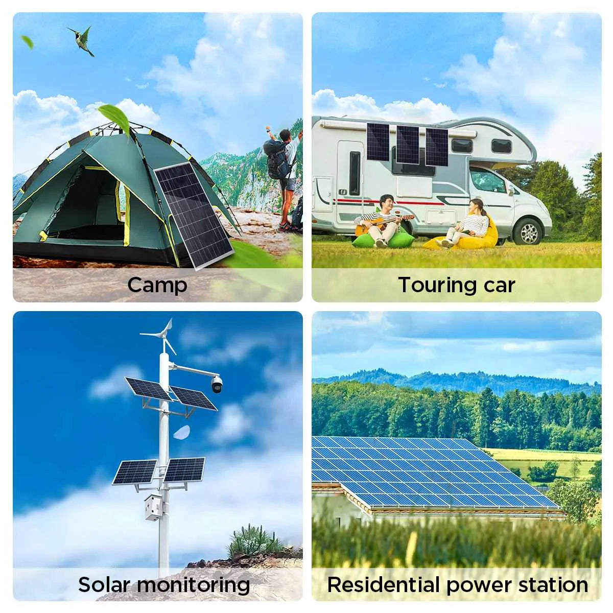 300W500W Solar Panel Kit Complete12V Polycrystalline USB Power Portable Outdoor Rechargeable Solar Cell Solar Generator for Home