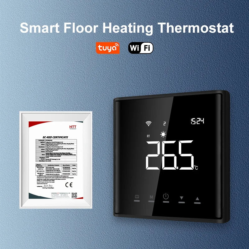 Smart Floor Heating Thermostat Tuya WiFi Electric/Water Heating Temperature Controller Smart Home for Alexa Yandex Google Home