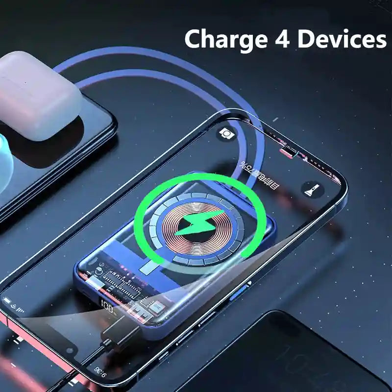 20000mAh Magnetic Portable Charger with PD Power Delivery & Built-in Cable Tidesmit