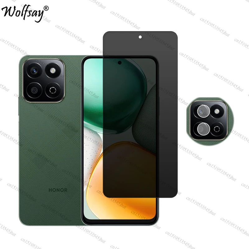 Privacy Screen Protector For Honor X7c 5G Anti-Spy Tempered Glass For Honor X7c 5G Camera Lens Film Glass For Honor X7c 5G Glass AE 1 Glass and 1 Len Tidesmit