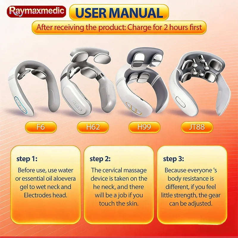 Vibration Neck Massager with Heated Pulse Relief - H808 Model Back Massage Instrument Tidesmit