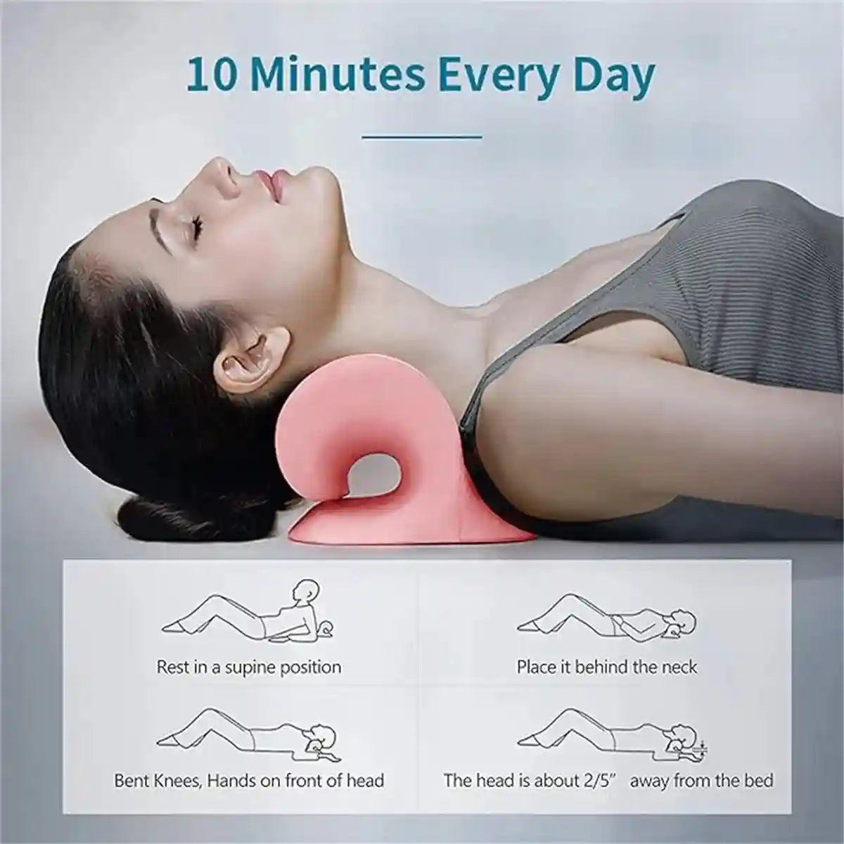 Cervical Neck Traction Pillow for TMJ Pain Relief - Tidesmit Back Massage Instrument fense Tidesmit
