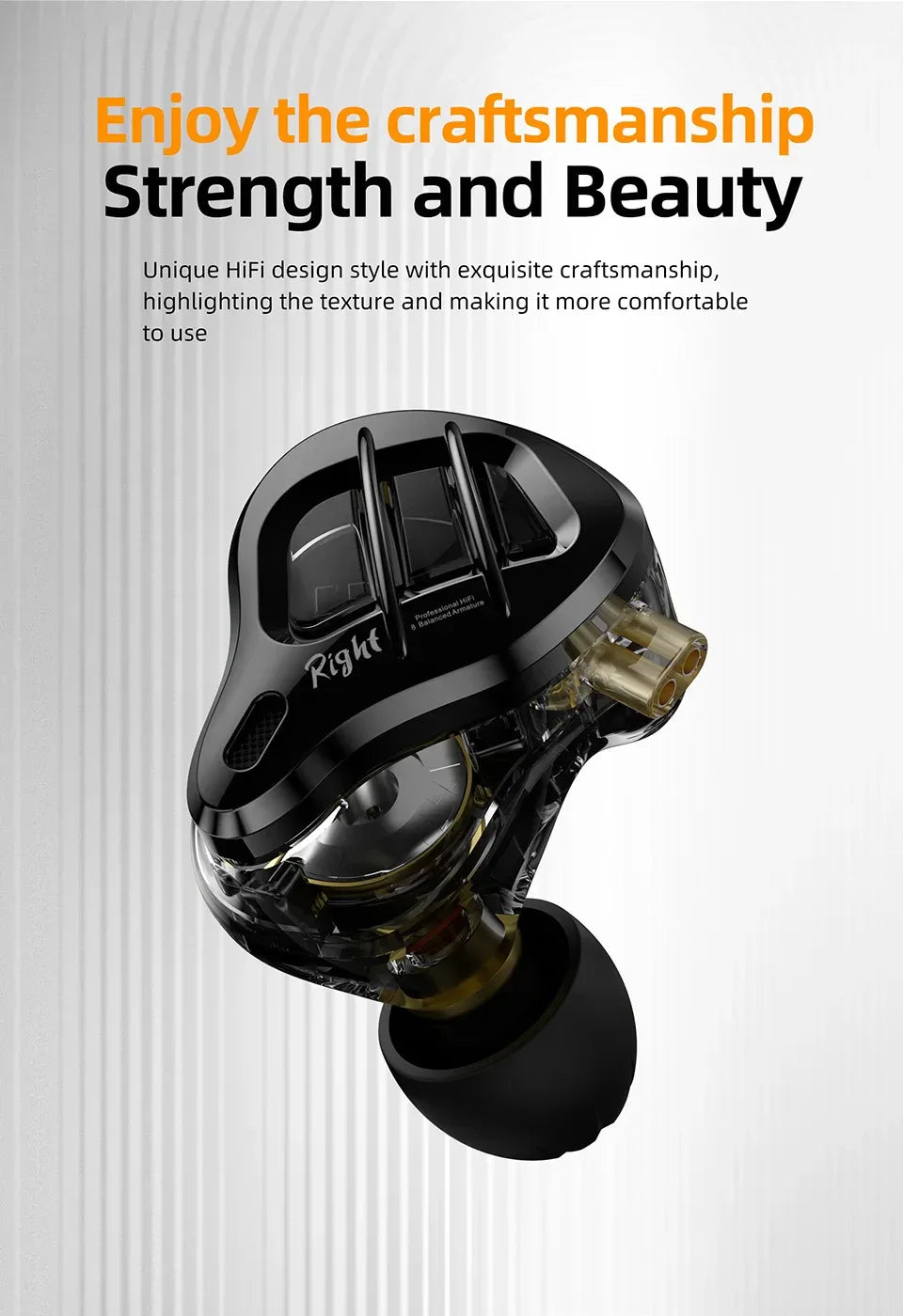 KZ ZAR Hybrid Driver In-ear Monitor 1DD + 7BA HiFi Headphones 2Pin Wired Headphones Music DJ Headphones Sports Gaming Earbud Tidesmit