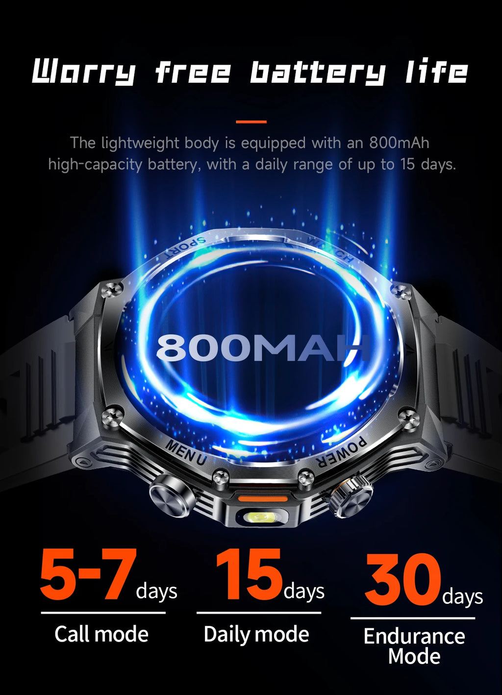 YLL-AK82 Outdoor Sport for Smart Watch Fitness Tracker Sleep Tracker IP67 Waterproof AMOLED Screen Heart Rate Monitor