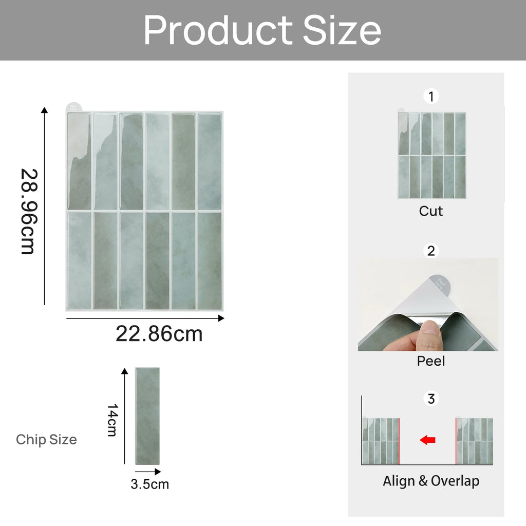 1/3pcs Square Wall Tile Sticker Mosaic Tile Decal Peel&Stick Backsplash Vinly Wallpaper Easy to Install for Apartment Renovation