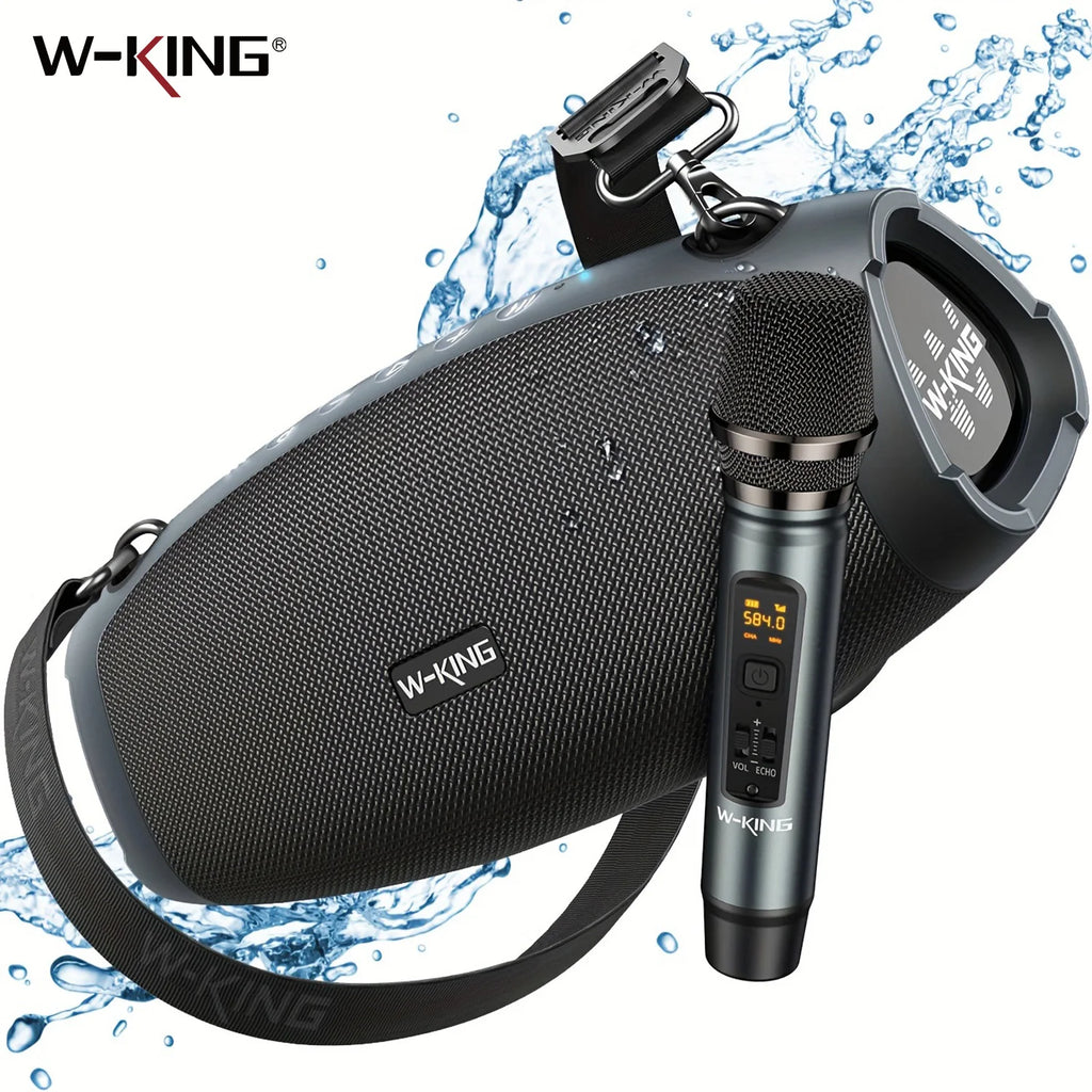 W-KING X10MIC Portable Loud Bluetooth Speakers (120W PEAK)70W with Wireless Microphone,  Waterproof Outdoor Wireless Bluetooth