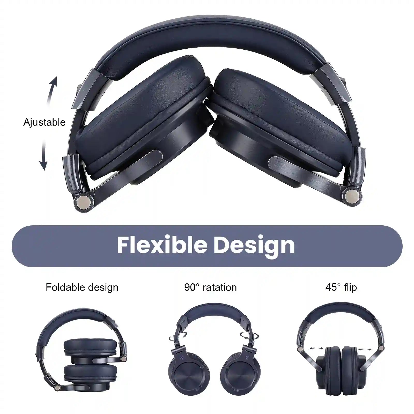 Wired Over-Ear Headphones with Mic - Studio Monitor Stereo Sound Tidesmit