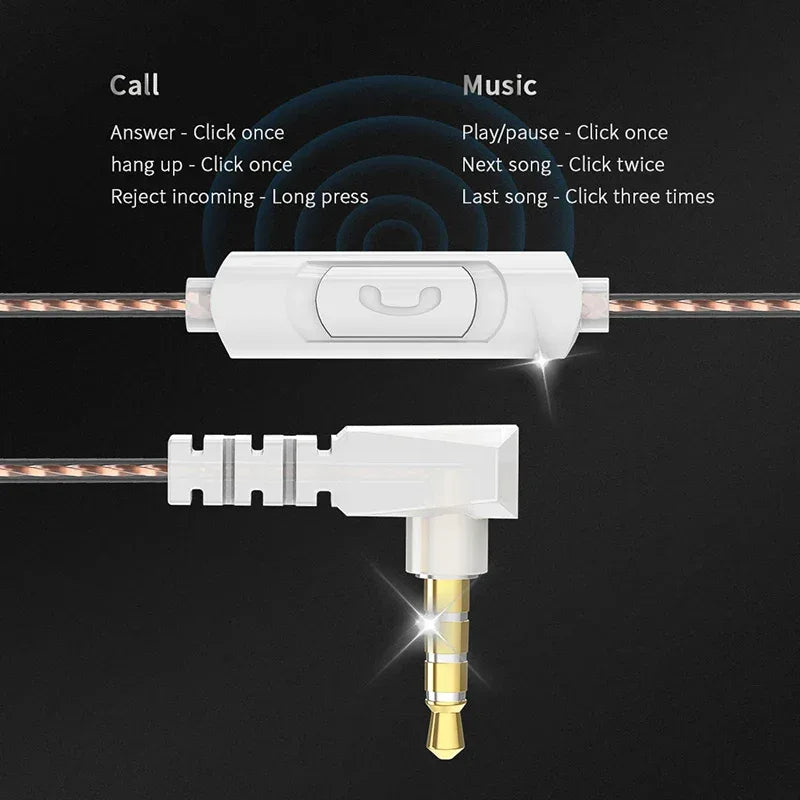 Wired In-Ear Monitors HiFi Stereo Earphones with Mic by Tidesmit Tidesmit