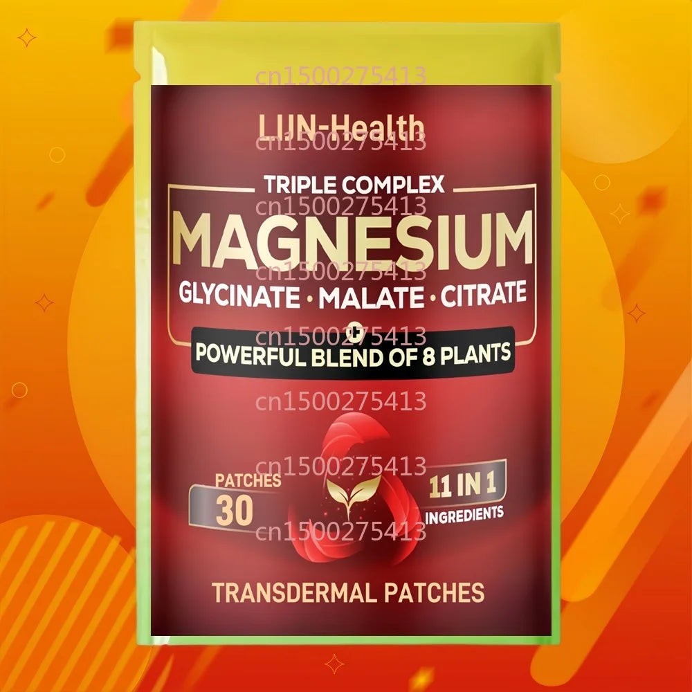 30 Patches Magnesium Triple Complex Transdermal Patches Glycinate, Malate & Citrate - Support Calm, Restful Mood & Muscle