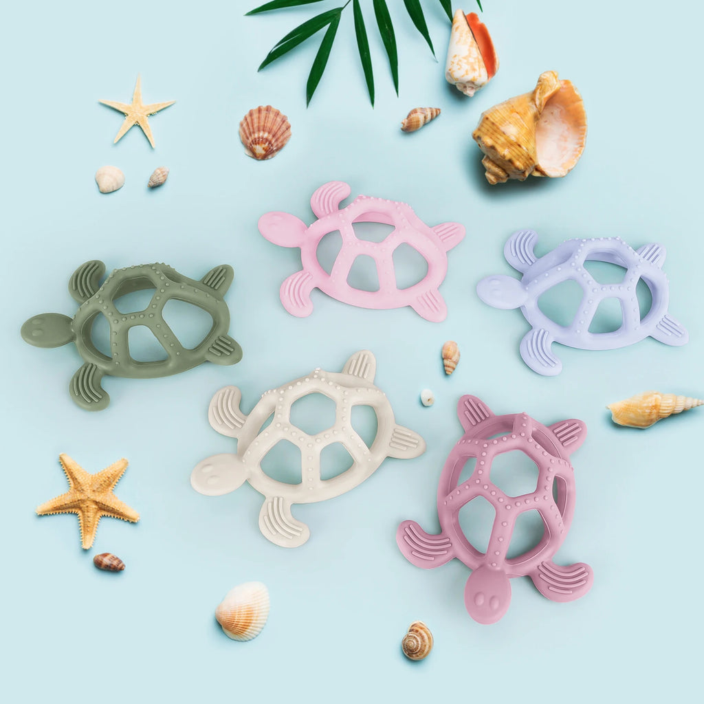 1PC Silicone Baby Teether Toy Minnie Turtle Cartoon Design Silicone Teether Rodent for Teething Relief Baby Teethers Gift