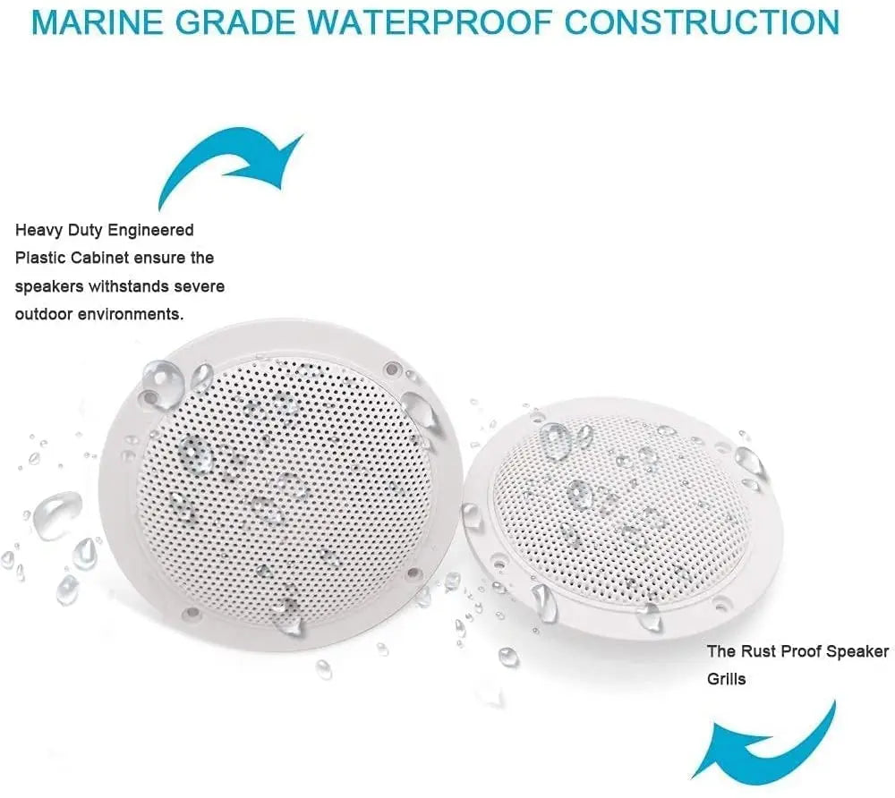 Herdio 4 Inch Ceiling Speaker 160W Waterproof Surround Sound for Kitchen Bathroom Yacht Outdoor Theater Home In-Wall 2-Pack