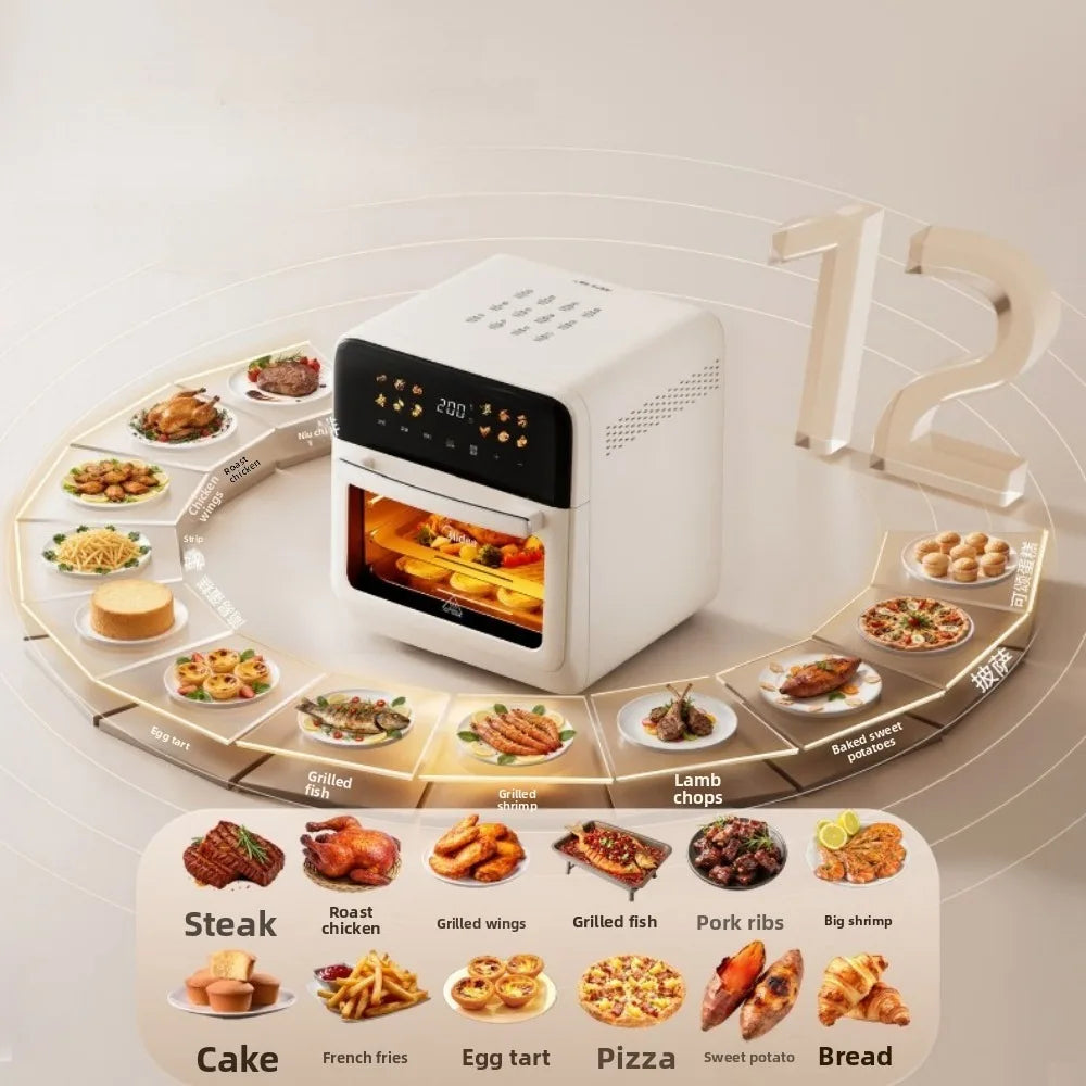 Midea Air Fryer 12.5L Large Upgrade Air Fryer Oven Combo Large Capacity Visual Touch Screen Multi‑Layer No‑Flip Needed 220V