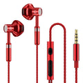 Wired Earbuds HiFi Stereo Bass with Mic Tidesmit 3.5mm or Type C Red 3.5mm Tidesmit