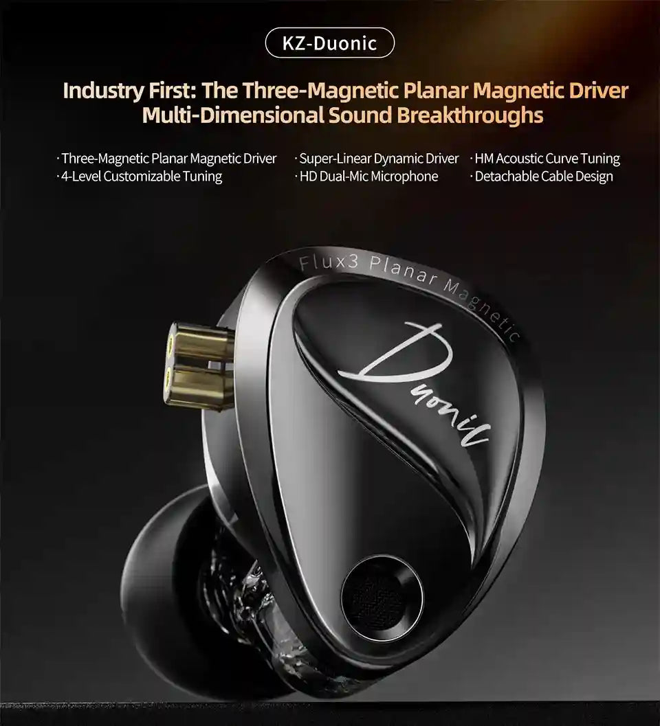 Planar Magnetic IEMs - Wide Soundstage Studio Monitor Wired Earphones Tidesmit