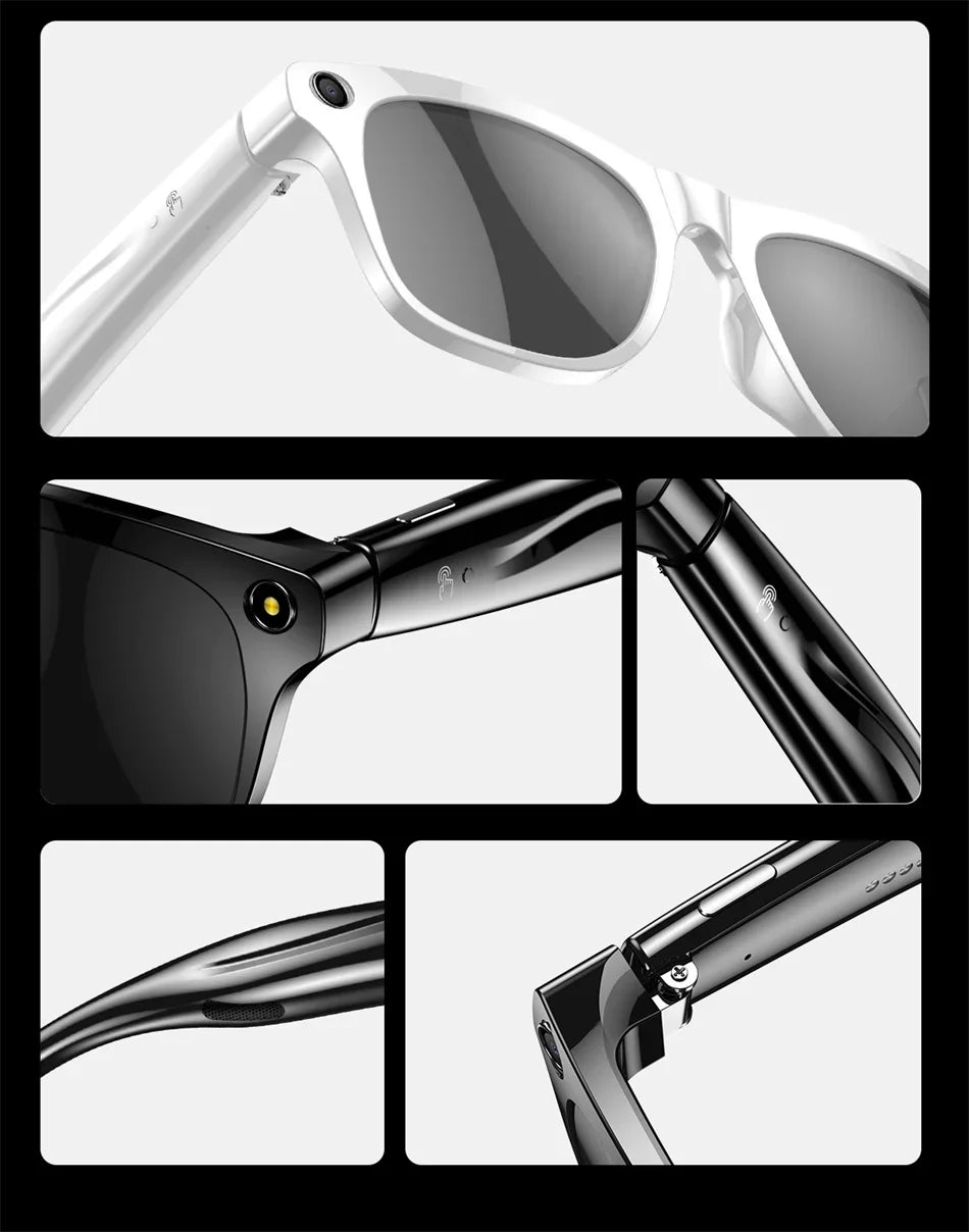 Smart Glasses with AI Camera and 1080P HD Bluetooth Audio Tidesmit