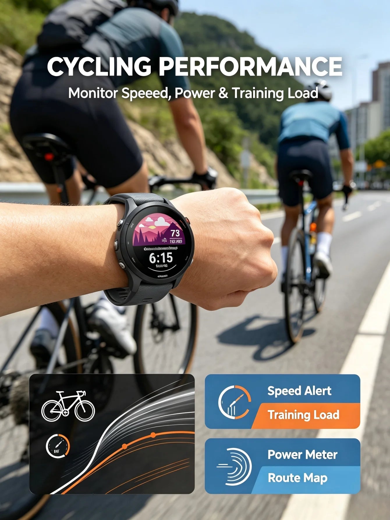 Garmin Forerunner 255 46mm Sports Smartwatch with 1.3-Inch Color Screen, 14-Day Battery, Calorie Monitor, RAM, Bluetooth, Wi-Fi, 5ATM Water Resistant