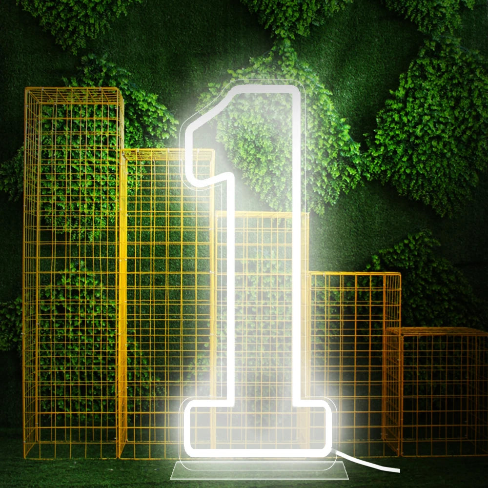 LED Neon Number Sign for Weddings | Customizable Event Lighting 76-100cm Tidesmit