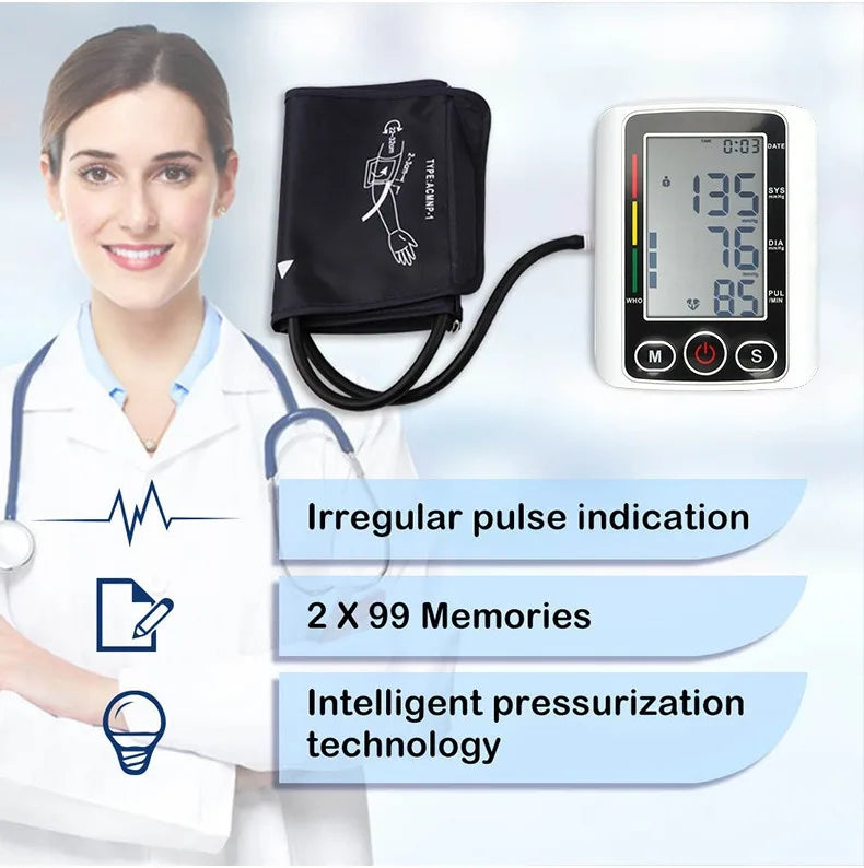 digital baumanometer blood pressure monitor take blood pressure meter medical digital upper arm tensiometers heart rate meter