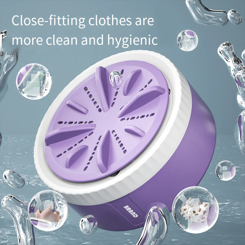 Tidesmit portable USB turbo mini washing machine with ultrasonic cleaning features for travel and home use