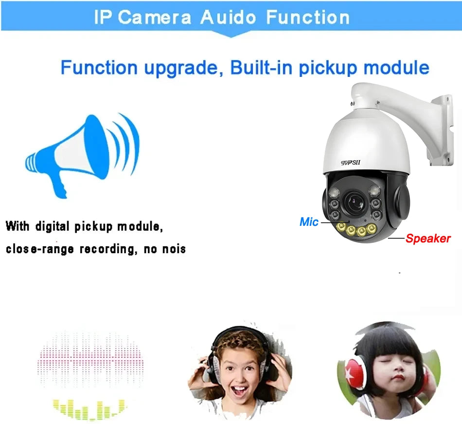 Metal Laser Infrared Full Color Auto Tracking Cruise 8MP 4K 60X Optical Zoom 360° POE PTZ High Speed Dome Surveillance IP Camera