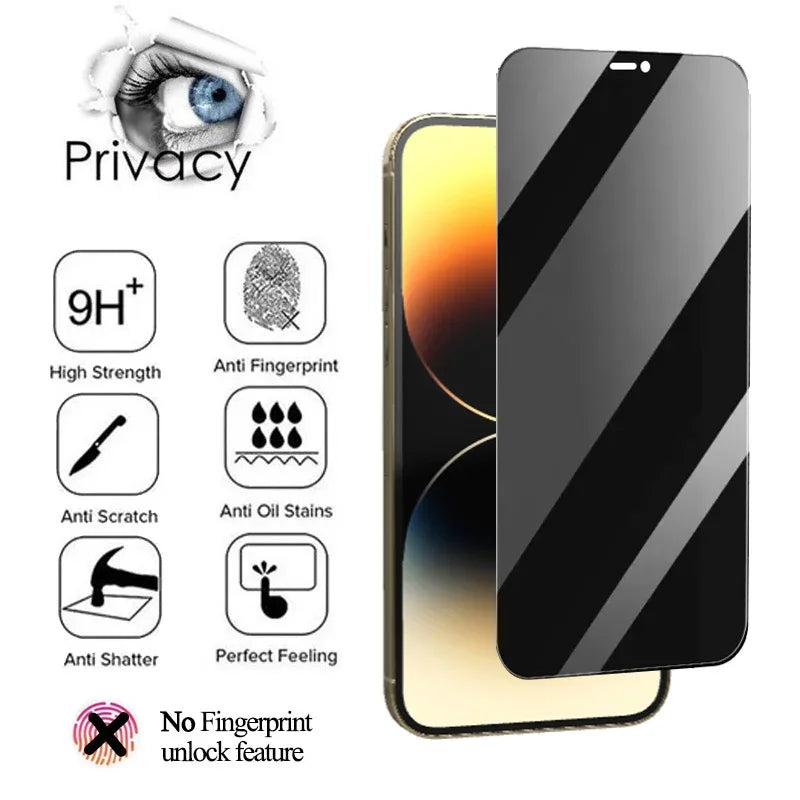 Privacy Screen Protector for iPhone 16 Pro Anti-Spy Tempered Glass Tidesmit