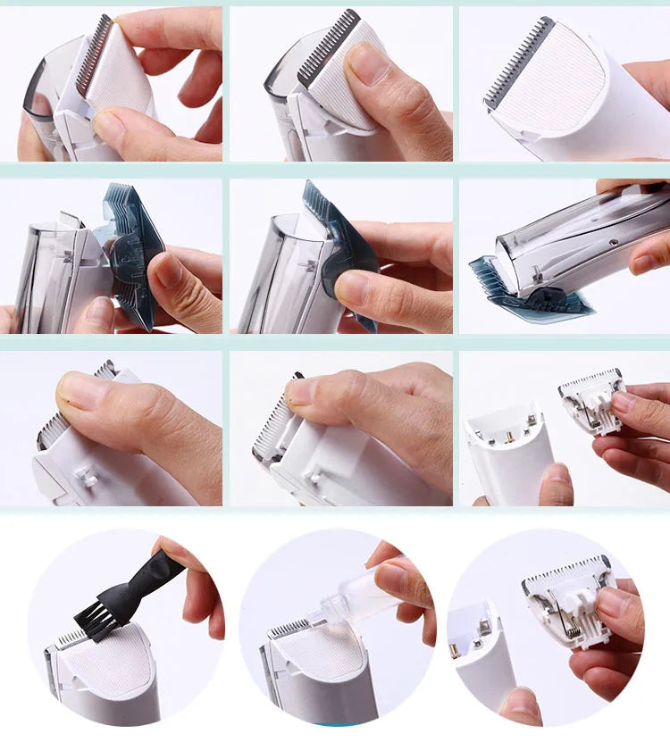 Rechargeable white pet hair vacuum clipper for dogs and cats with 3-speed settings for easy, mess-free grooming.