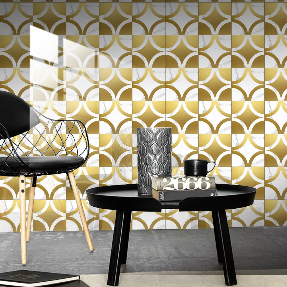 10pcs Crystal Tile Wall Stickers Self-Adhesive Kitchen Tiles PVC Backsplash Stickers Peel and Stick Bathroom Faux Stone Effect