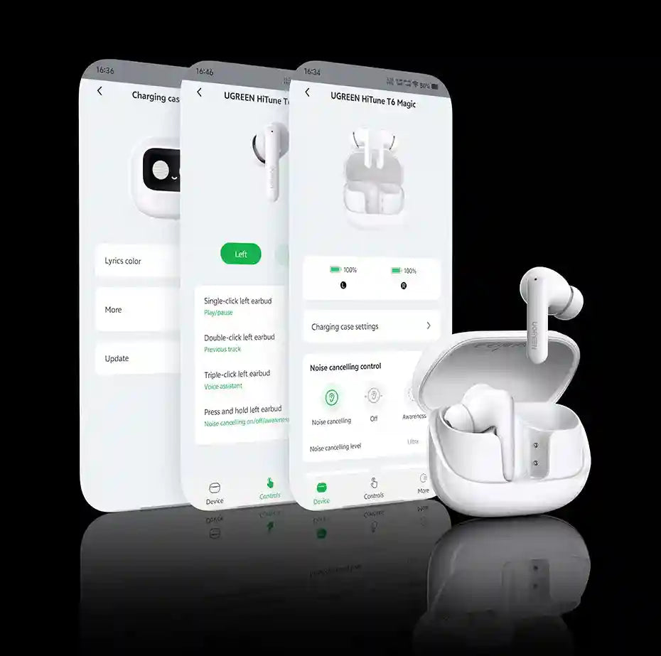 Wireless Headphones with ANC & LCD Screen - Tidesmit EchoBuds Series Tidesmit