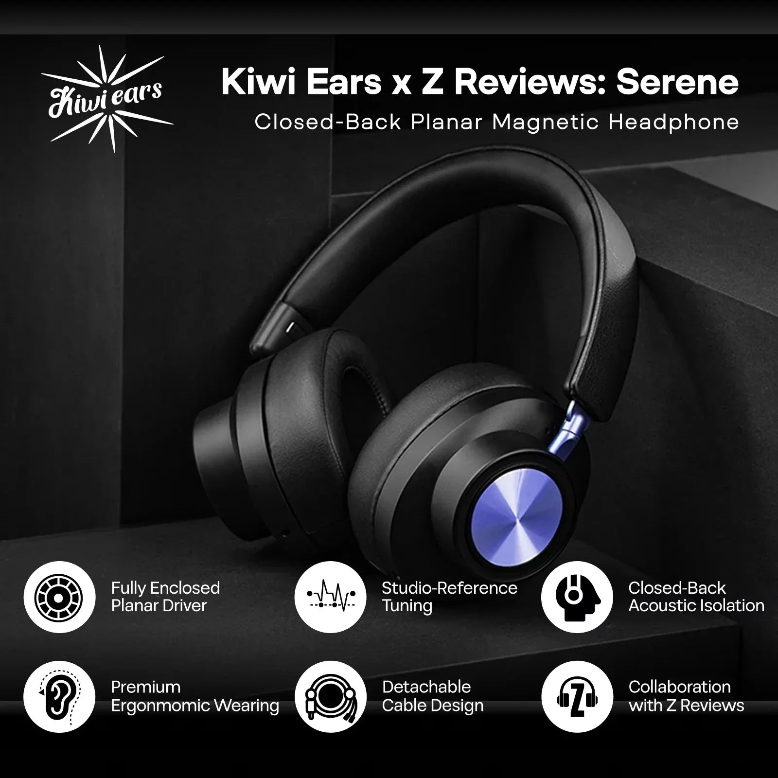Planar Magnetic Headphones | Wired Hi-Res Audio Tidesmit Model-01 Tidesmit